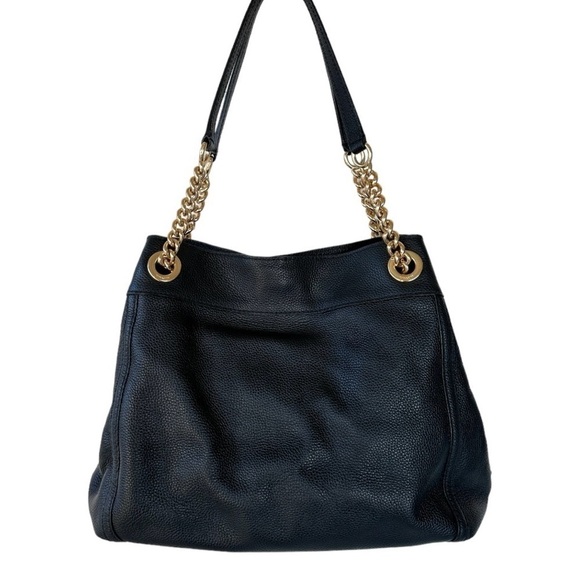 COACH 36855, EDIE SERIES, LARGE BLACK, PEBBLED LEATHER, SHOULDER BAG. - Picture 3 of 16